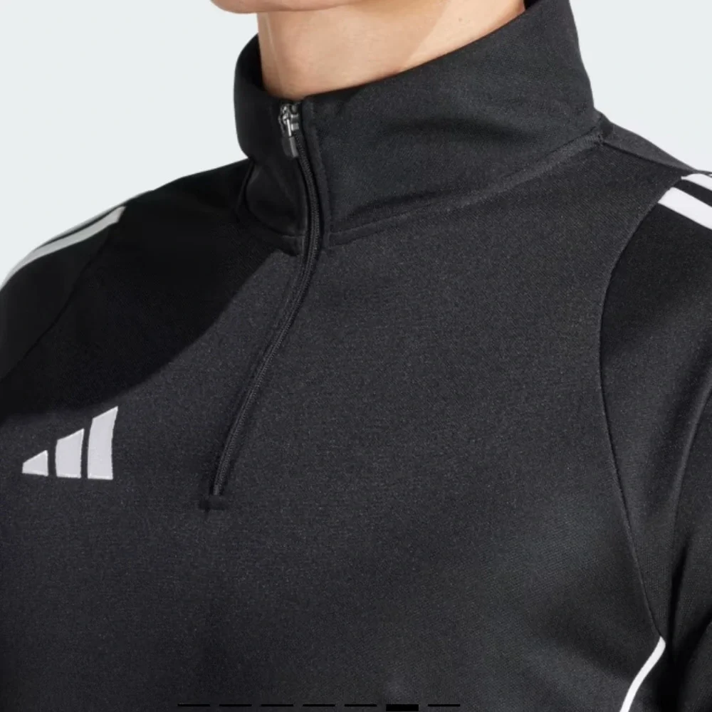 Adidas Black Soccer Tiro Training Top with Quarter Zip